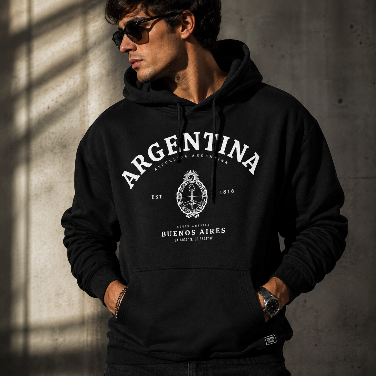 Argentina Crest Hoodie | Buenos Aires Vintage Soccer Emblem